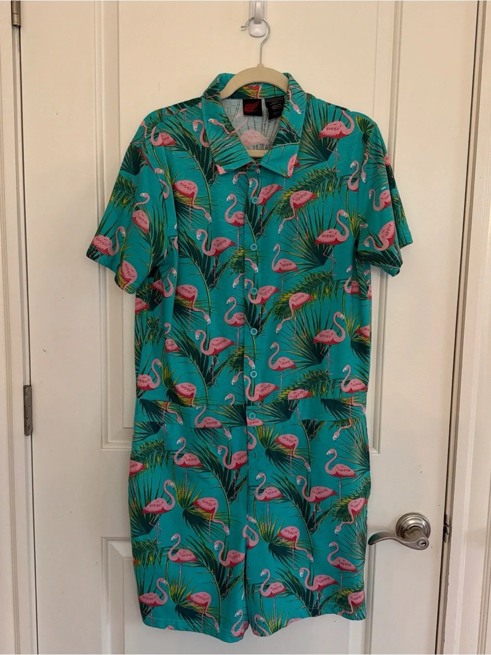 Kavu Turquoise & Pink Flamingo Romper